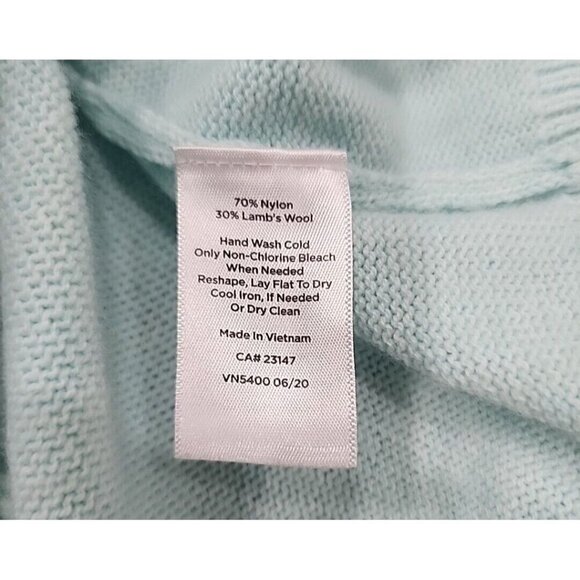 Talbots Sweater Aqua Lambswool Fair Isle Crew Neck Pullover Women's SP - Picture 10 of 10